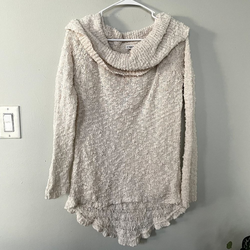 Cato vintage boho style cotton nylon cowl neck sweater knit women size large